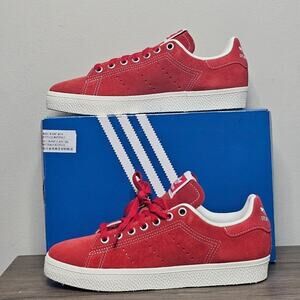 Adidas Stan Smith CS  Women's Suede Shoe Size 7.5  Red NWT